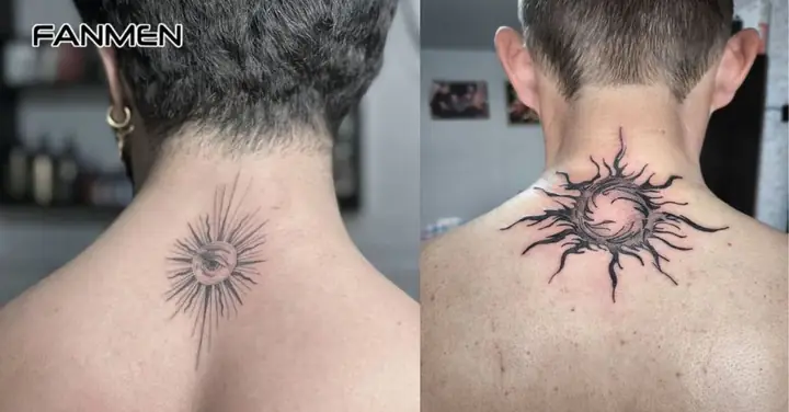 Hình Xăm Sau Gáy Nam Phong Cách Đơn Giản Hình Xăm Sau Gáy Nam Phong Cách Đơn Giản
