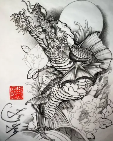 Sự Phổ Biến Của Hình Xăm Cá Chép Hóa Rồng Mini