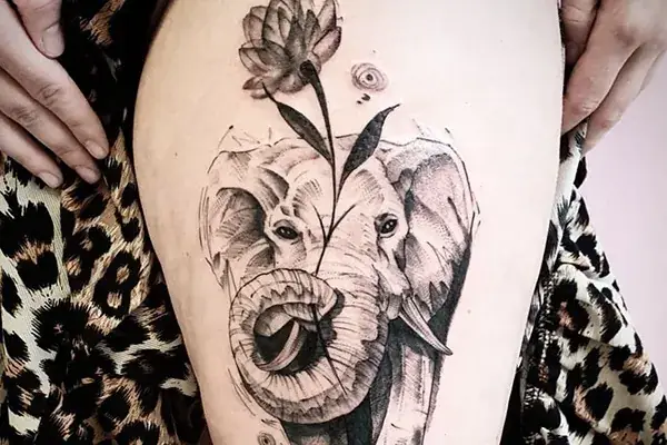 Tattoo Voi Thần Và Hoa