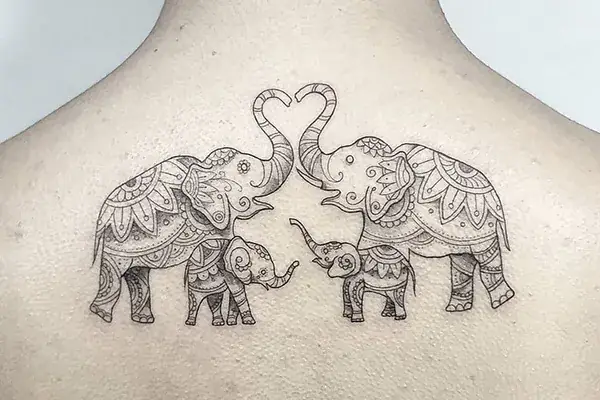 Tattoo Gia Đình Voi