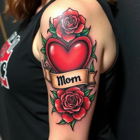 Hình Xăm Trái Tim Và Hoa Hồng (heart And Rose) Hình Xăm Trái Tim Và Hoa Hồng (heart And Rose)