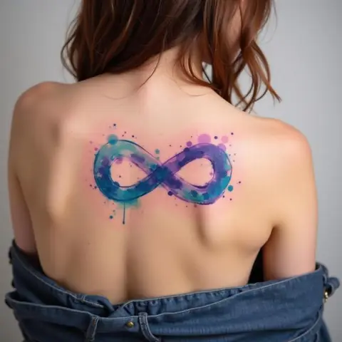 Hình Xăm Âm Vô Cực Màu Sắc