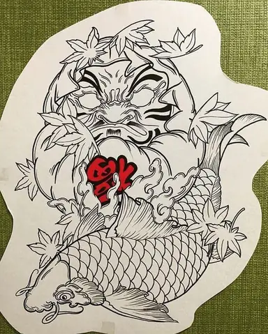 Ý Tưởng Thiết Kế Hình Xăm Cá Chép Mặt Quỷ Độc Đáo Và Sáng Tạo