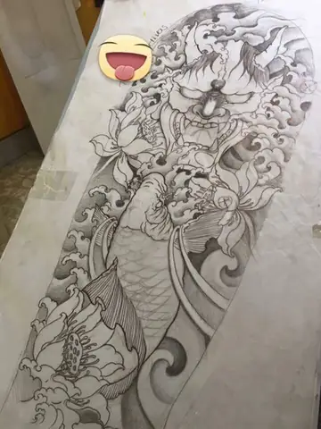 Ý Tưởng Thiết Kế Hình Xăm Cá Chép Mặt Quỷ Độc Đáo Và Sáng Tạo