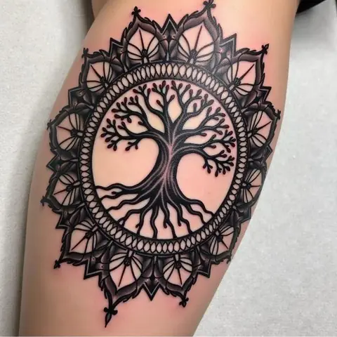 Hình Xăm Cây Sự Sống Mandala