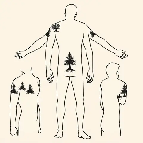 Vị Trí Xăm Hình Cây Tùng Nói Lên Điều Gì?
