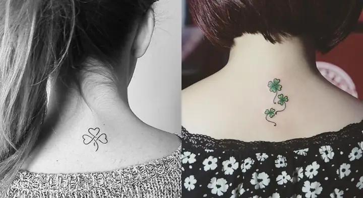 Hình Xăm Cỏ 3 Lá Sau Gáy