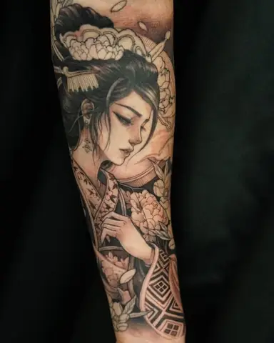 Hình Geisha Ở Tay