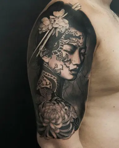 Hình Geisha Ở Tay