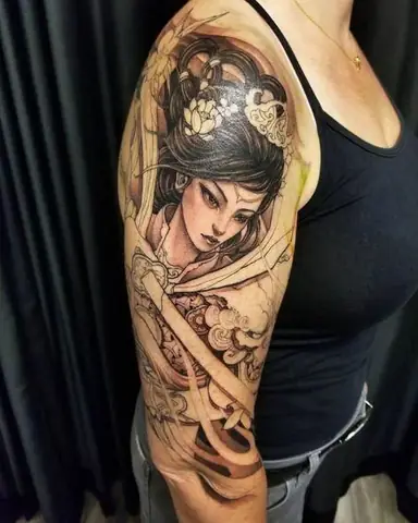 Hình Geisha Ở Tay
