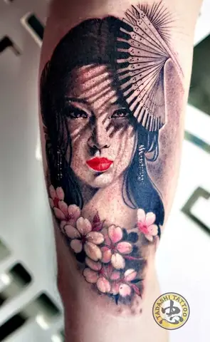 Hình Geisha Ở Tay