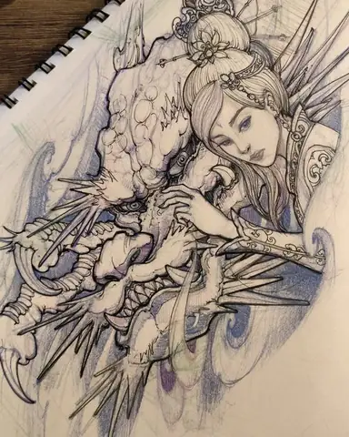 Xăm Hình Geisha Ở Chân