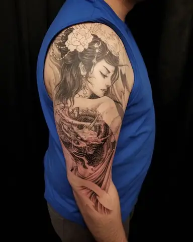 Hình Geisha Ở Tay