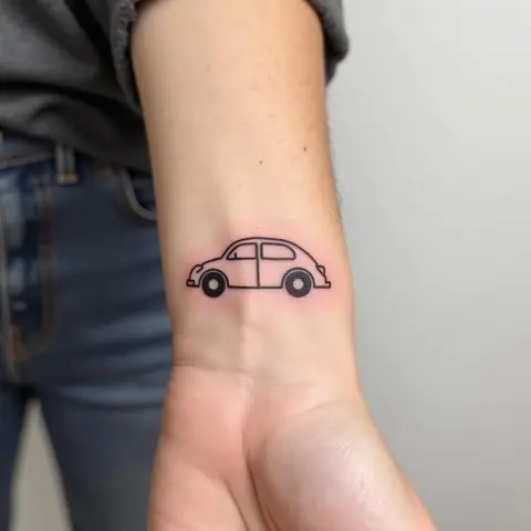 Hình Xăm Con Xe Sử Dụng Hiệu Ứng Màu Nước (watercolor Tattoo)