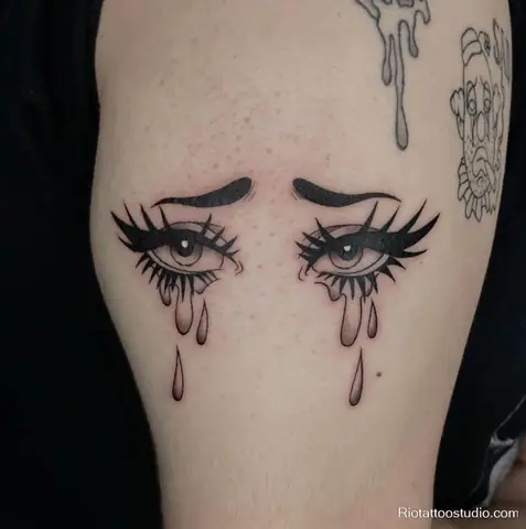 Hình Xăm 2 Giọt Nước Mắt Cảm Xúc Ở Rio Tattoo Studio