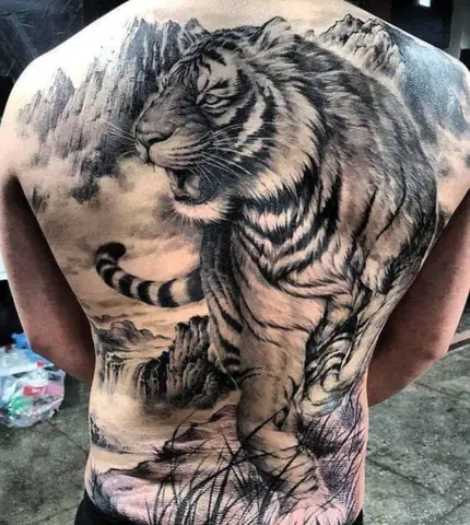 Hình Xăm Hổ Lên Núi