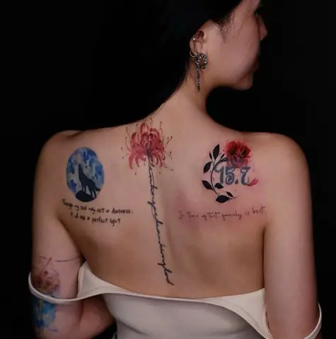 11. Hình Xăm Hoa Bỉ Ngạn Của Linh Ngọc Đàm