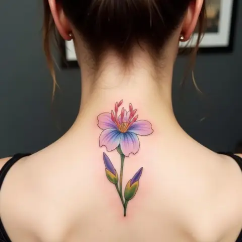 Hình Xăm Hoa Cỏ Lau Kết Hợp Phong Cách Watercolor