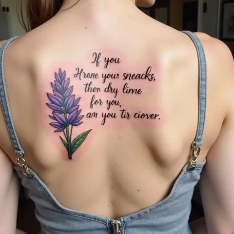 Hình Xăm Hoa Lavender Kết Hợp Với Các Yếu Tố Khác