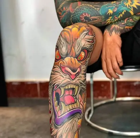 Hình Xăm Kỳ Lân Full Chân