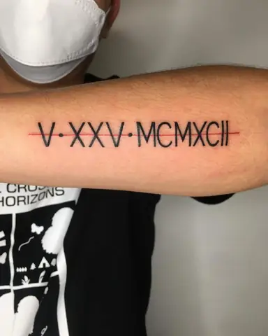 21. Chữ Số La Mã Hình Xăm Cánh Tay