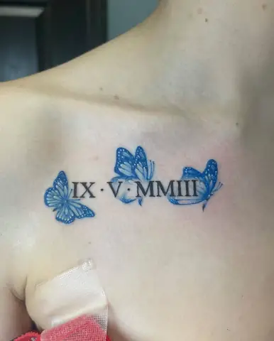 14. Chữ Số La Mã Màu Xanh