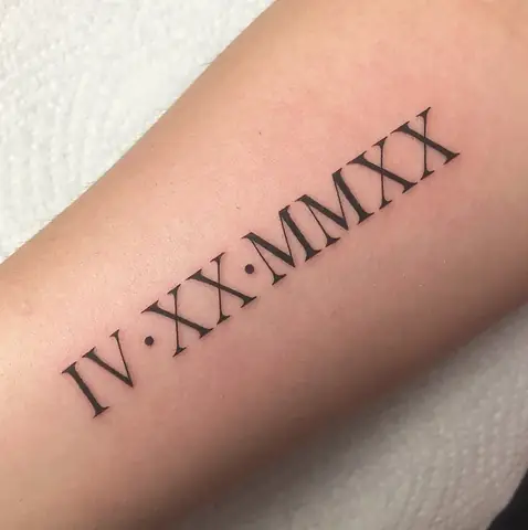19. Thiết Kế Sạch Hình Xăm Chữ Số La Mã