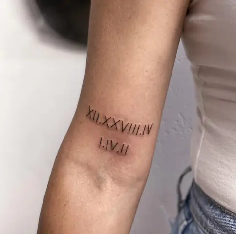Hình Xăm Số La Mã Trên Cẳng Tay