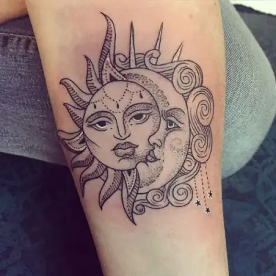 Những Mẫu Tattoo Mặt Trăng Và Mặt Trời Đẹp