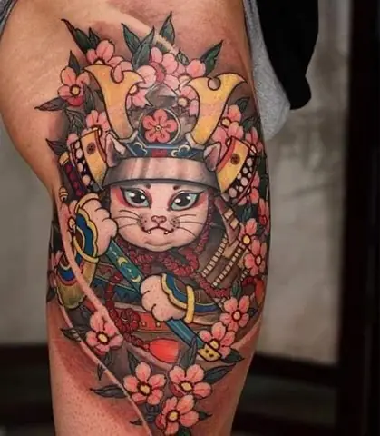 Ý Nghĩa Sâu Sắc Đằng Sau Hình Xăm Mèo Thần Tài Samurai