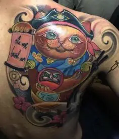 Chăm Sóc Hình Xăm Daruma Và Mèo Thần Tài Sau Khi Thực Hiện