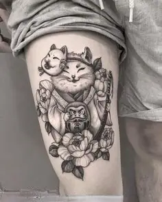 Lựa Chọn Vị Trí Xăm Hình Daruma Và Mèo Thần Tài Phù Hợp