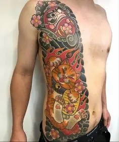 Lựa Chọn Vị Trí Xăm Hình Daruma Và Mèo Thần Tài Phù Hợp