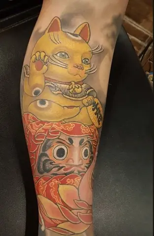 Chăm Sóc Hình Xăm Daruma Và Mèo Thần Tài Sau Khi Thực Hiện