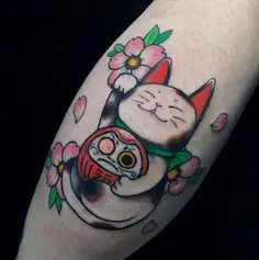 Chăm Sóc Hình Xăm Daruma Và Mèo Thần Tài Sau Khi Thực Hiện