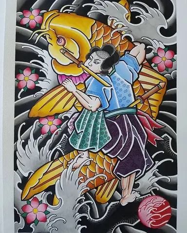 Ý Nghĩa Sâu Sắc Của Hình Xăm Nhật Cổ Ôm Cá Chép