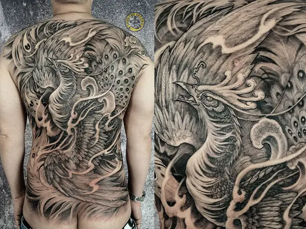 Xăm Phượng Hoàng Lửa Ở Lưng