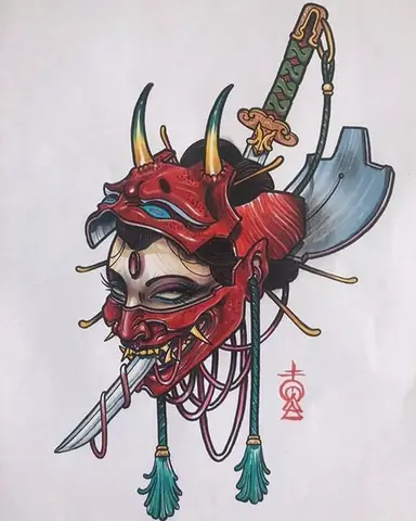 Bộ Sưu Tập Mẫu Hình Xăm Oni Hannya Đẹp Cho Nam Nữ