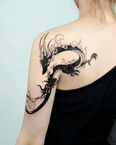 Các Mẫu Hình Xăm Rồng Vắt Vai Đẹp Nhất