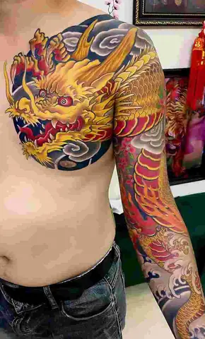 Các Mẫu Hình Xăm Rồng Vắt Vai Đẹp Nhất