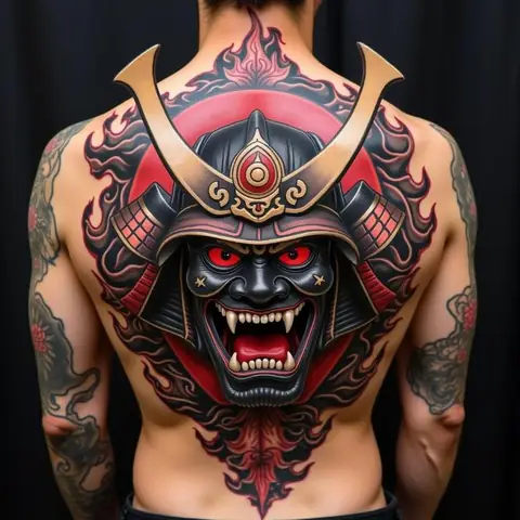 Tuyển Tập Mẫu Hình Xăm Samurai Mặt Quỷ Đẹp Và Ấn Tượng Nhất