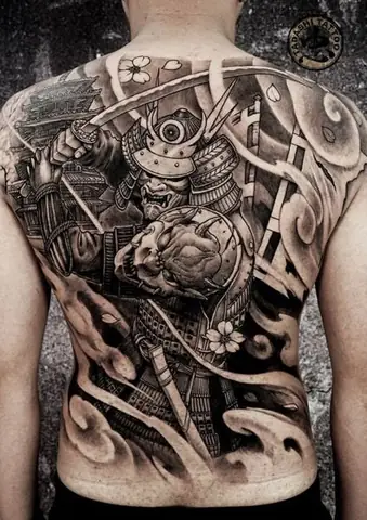 10. Hình Xăm Samurai Mặt Quỷ 10. Hình Xăm Samurai Mặt Quỷ