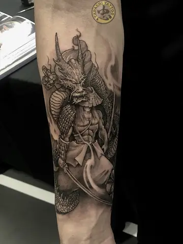Hình Xăm Nhật Bản Samurai Ở Cánh Tay Hình Xăm Nhật Bản Samurai Ở Cánh Tay