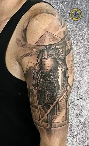 Hình Xăm Nhật Bản Samurai Ở Cánh Tay Hình Xăm Nhật Bản Samurai Ở Cánh Tay