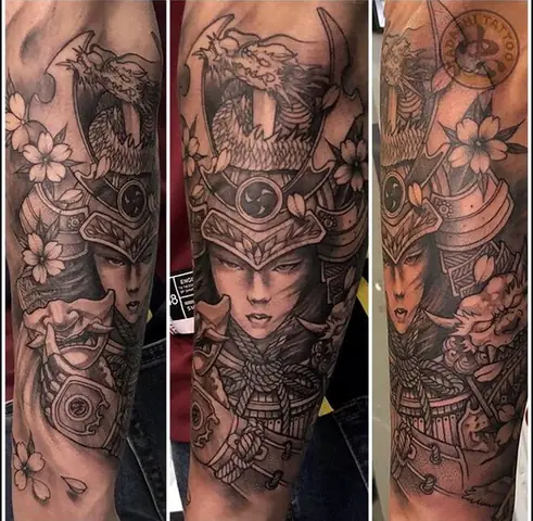 Hình Xăm Nhật Bản Samurai Ở Cánh Tay Hình Xăm Nhật Bản Samurai Ở Cánh Tay