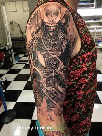Hình Xăm Nhật Bản Samurai Ở Cánh Tay Hình Xăm Nhật Bản Samurai Ở Cánh Tay
