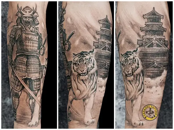 Hình Xăm Nhật Bản Samurai Ở Cánh Tay Hình Xăm Nhật Bản Samurai Ở Cánh Tay