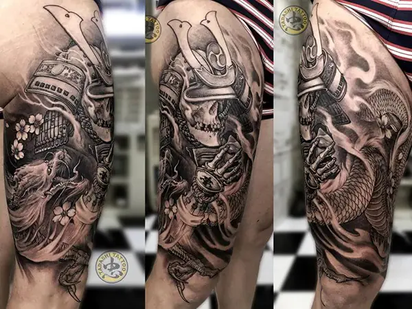 Hình Xăm Nhật Bản Samurai Ở Cánh Tay Hình Xăm Nhật Bản Samurai Ở Cánh Tay