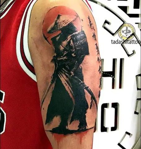 Hình Xăm Nhật Bản Samurai Ở Cánh Tay Hình Xăm Nhật Bản Samurai Ở Cánh Tay