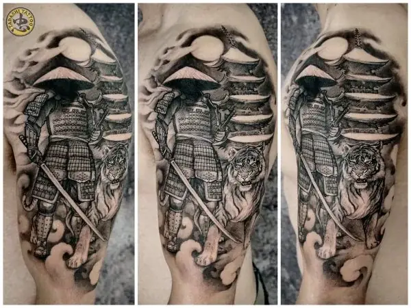 Hình Xăm Nhật Bản Samurai Ở Cánh Tay Hình Xăm Nhật Bản Samurai Ở Cánh Tay